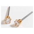thumbnail image 3 of Women's Gold 3mm Cubic Zirconia Ear Sense Stud Earrings by Howard's, 3 of 4