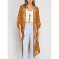 thumbnail image 3 of Txlixc Cardigan de playa casual para mujeres, 3 / 4 mangas bordadas transparentes Txlixc moda, 3 of 8