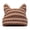 Brown coffee, variant on Cute Devil Horns Striped Knit Hat for Women,perfect for street style