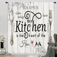 thumbnail image 3 of Farmhouse Curtains Rustic Vintage Country Wooden Plank Board Fork and Spoon Farm Retro Wood Rod Pocket Funny Quotes Bedroom Living Room Treatment Fabric 2 Panels 52Wx84H Inch, 3 of 5