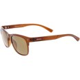 thumbnail image 3 of Faux Wood Textured Horn Rimmed Square Sunglasses Polarized Lens 52mm (Brown / Brown), 3 of 4