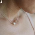 thumbnail image 2 of Langgg Collier Femme Perle Clavicule Courte Argent, 2 of 2