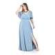 thumbnail image 1 of Vestido largo con abertura Roman Fashion / Tallas Extras, 2010 (Azul claro) azul 36, 1 of 6
