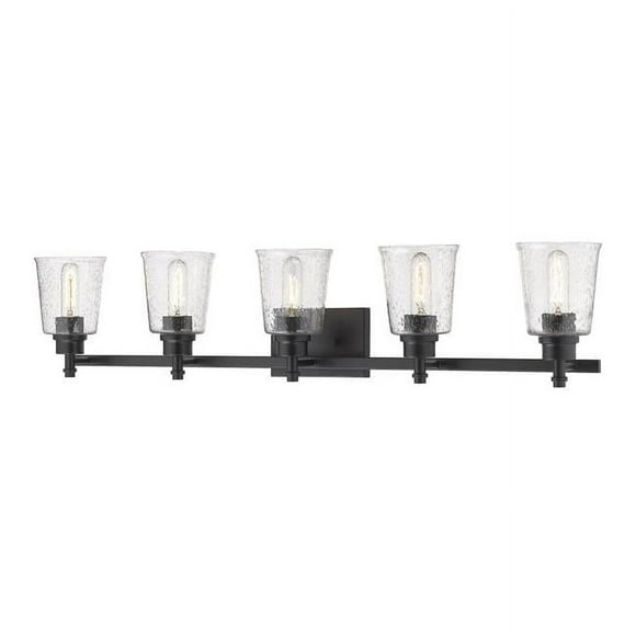 Z Lite 464-5V-MB Bohin 5 Light Vanity with Clear Seedy Glass, Matte Black - 8.5 x 41.25 x 6.5 in.