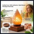 thumbnail image 5 of Himalayan Salt Lamp with Wooden Base, Small Night Light LED Salt Lamp Bulbs, Natural Teardrop Multi-Color USB Decor for Bedroom Office, 5 of 8