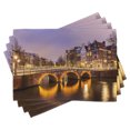 thumbnail image 1 of Ambesonne Landscape Place Mats Set of 4, Old Bridge European, Standard Size, Amber Lilac, 1 of 6