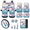 Dolphin & Rainbow Ocean Pattern, variant on Horse Pattern Set Of 17 Car Interior Cover Sets for Women, Quick Install Soft Car Seat Covers with Breathable Key Fob for Auto Interior
