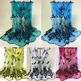 thumbnail image 3 of Lomubue Women Fashion Peacock Flower Embroidered Lace Scarf Long Soft Wrap Shawl Stole, 3 of 10