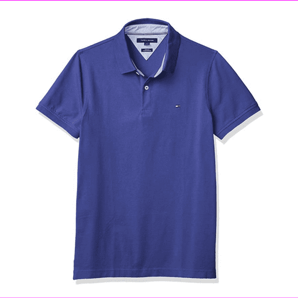 Tommy Hilfiger Mens Slim Fit Pique Shirt,Prime Purple,M