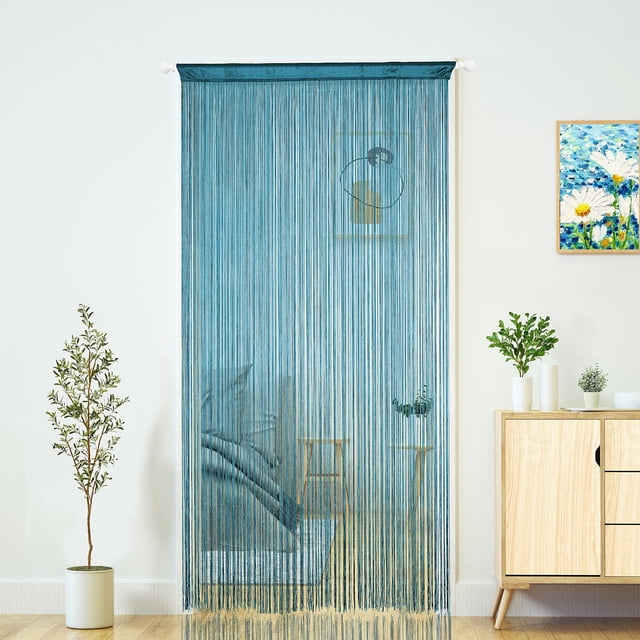 Cortina de Hilos para Puerta YaoYue Azul Teal 100x200 cm