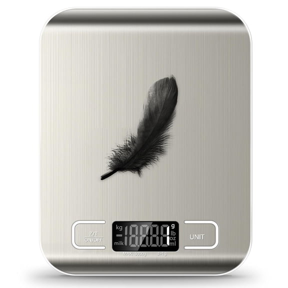 CYYI Digital Kitchen Scale with Stainless Steel Top | Accurate Food Scale in Grams oz lb & ml for Baking Cooking Coffee | Auto Zero Tare Function | Easy Clean | Battery Included