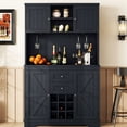 thumbnail image 2 of Dark Blue Coffee Bar Cabinet with Multiple Storage / Ideal for Kitchen, Dining Room Storage, 2 of 7