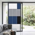 thumbnail image 2 of Non-Adhesive Static Cling Window Tint, Navy Blue Grey Geometric Window Privacy Film Frosted, Modern Black White Abstract Art Insulated Windows Frosted Films for Living room, 35.4 x 78.7 Inches, 2 of 9