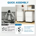 thumbnail image 6 of Fesbos 2 Drawer Mobile File Cabinet with Lock, Metal Rolling Filing Cabinets for Home Office, Fits Letter/Legal/A4 Size Files, White, Assembly Required, 6 of 8