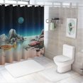 thumbnail image 7 of Pratyus Fish Rocks Moon Quick-Drying Shower Curtain Set with Hooks, 100% Polyester Washable Home Bathroom Decoration, Various Sizes Available 60x72, 7 of 7