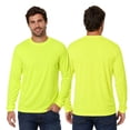 thumbnail image 2 of Gildan Hign Visibility Unisex Safety Cotton Long Sleeve Work T-Shirt, Pack Of 4 (Safety Green, 2XL), 2 of 9