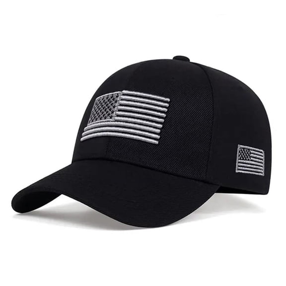 Fashionable new solid color baseball cap, outdoor sun protection, American flag duckbill cap, sports baseball cap for men