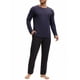 thumbnail image 4 of INSPIRAR CHIC Conjunto de Pijamas de 2 Piezas de Manga Larga con Cuello Redondo Casual con Patrón de Rayas L Azul Oscuro, 4 of 6