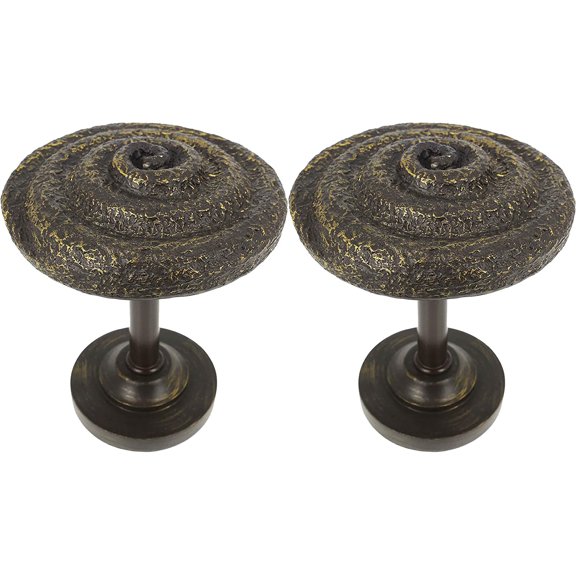 MERIVILLE Set of 2 Swirl Window Drapery Medallion Holdbacks, Curtain Tiebacks, Wall Hook, Tassel Holder, Bronze