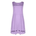 thumbnail image 5 of Spazoro Toddler Girls A-Line Dress, Solid Color Round Neck Sleeveless Casual Princess Dresses for Child Girls Purple Size 11 T, 5 of 8