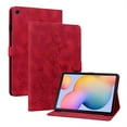 thumbnail image 2 of FJLBDE Case for Samsung Galaxy Tab S6 Lite 10.4 Inch 2024/2022/2020, Embossed Flower PU Leather Flip Wallet Folio Stand Cover, Red, 2 of 7