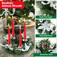 thumbnail image 2 of Gcvizuso Christmas Wreath, Christmas Wreaths for Front Door, Hristmas Candlestick Wreath Simulation Rattan Wreath Candlestick Pinecone Advent Decoration, 2 of 2