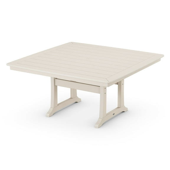 POLYWOOD Nautical Trestle 59" Dining Table in Sand