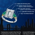thumbnail image 2 of Gem Stone King 925 Silver and 10K Yellow Gold Green Nano Emerald Ring Set with Moissanite (8.34 Cttw) (Size 6), 2 of 6