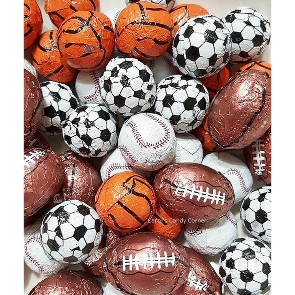 Sweetworks Foiled Sports Balls Premium Solid Milk Chocolate Mix