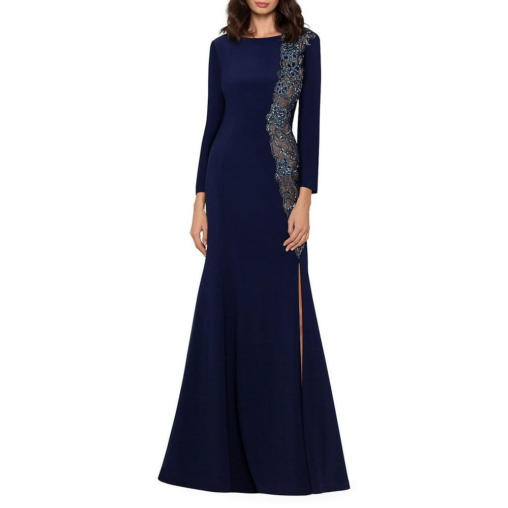 xscape long sleeve gown