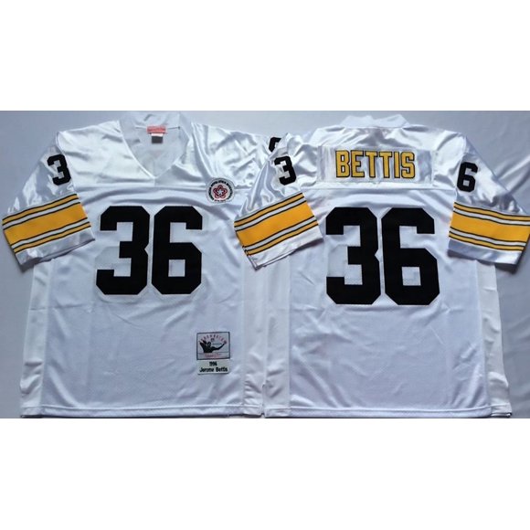 Mens Pittsburgh Steelers Bettis #36 Vintage Football Jersey White