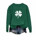 thumbnail image 4 of Craaazy Women's St Patricks Long Sleeve Shirts Round Neck Green Comfy Shamrock Tops, 4 of 6
