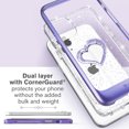 thumbnail image 4 of Vena iPhone 12 Pro Max Glitter Case, vLove Glitter Heart Case Slim Dual Layer Protection Designed for iPhone 12 Pro Max - Purple, 4 of 9