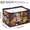 thumbnail image 3 of Coolnut Mardi Gras Carnival Mask Feathers Large Storage Basket 2PCS,Cute Koala Collapsible Toy Storage Box Laundry Basket with Handle,Used for Home Closets, Offices Home Decor, 3 of 7