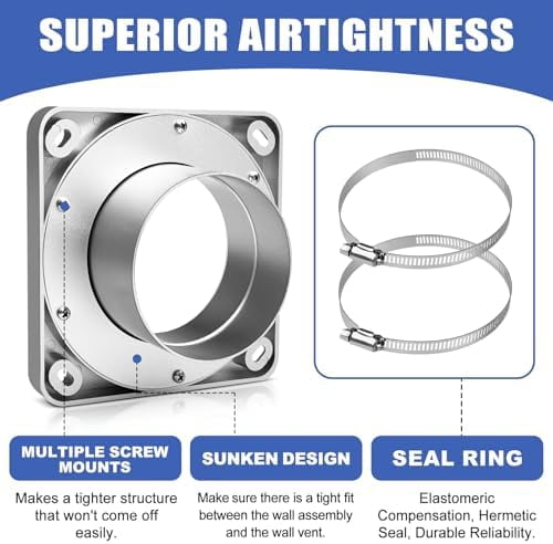 Magnetic Dryer Vent Coupler with 4 inch Hose，Magnetic Coupling for Connection and Disconnection,Magnetic Connector Kit Strong Self-connection(silver）