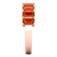 thumbnail image 4 of 2.61 ct Brilliant Emerald Cut Simulated Red Diamond 18K Rose Gold Eternity Band SZ 3.75, 4 of 6