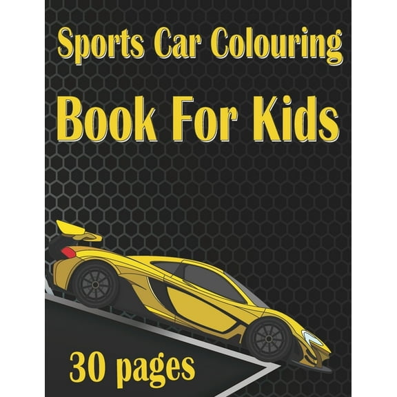 Sports Car Colouring Book For Kids, (Paperback)