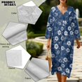 thumbnail image 5 of DISNIMO Floral Printed Womens Casual Maxi Dress Loose V Neck Dresses 3/4 Sleeve Midi Dress Linen-Like Lightweight Dresses for Women, 4XL, 5 of 6