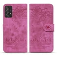thumbnail image 6 of Allytech Case for Samsung Galaxy A52 4G/5G, Premium PU Leather Wallet Case [Cat and Flowers Embossed] with Wrist Strap Card Slots and Kickstand Flip Cover for Samsung Galaxy A52 4G/5G, Rose, 6 of 6