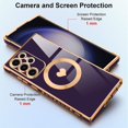 thumbnail image 3 of for Samsung Galaxy S23 Ultra Magnetic Phone Case Luxury Plating Cute Love Heart [Compatible with Magsafe] Slim Fit Shockproof Full Body Protective Case for Women Girls-Deep Purple, 3 of 12
