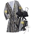 thumbnail image 3 of Ensemble Bikini Taille Haute Triangle Croisé 3 Pcs pour Femmes avec Paréo, 3 of 5
