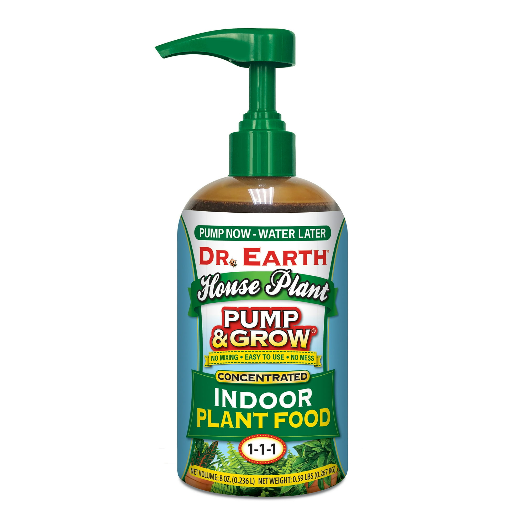 Dr. Earth Pump & Grow Liquid-Concentrate Organic Plant Food Fertilizer, 8 oz.