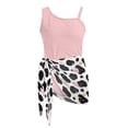 thumbnail image 7 of SEANATIVE 17-18 Year Kid Girl Swimsuit with Mesh Skirt Coverup One Piece Bathing Suit Comfortable Stretch Summer Swimwear with Adjustable Strap, Cow Print Black White Pink, 7 of 7