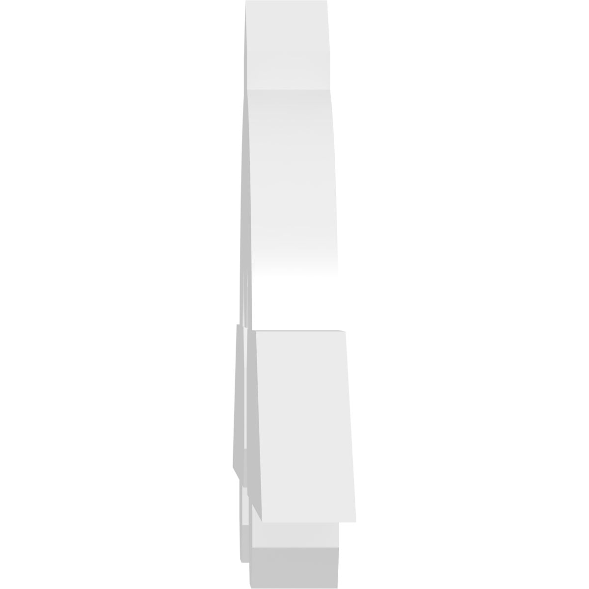 36"W x 12"H x 2"D x 4"F, 8/12 Pitch, Ericson Architectural Grade PVC Gable Bracket
