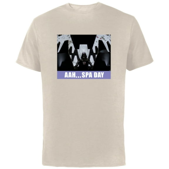 Star Wars Darth Vader Meditation Chamber “Aah…Spa Day” Funny - Short Sleeve Cotton T-Shirt for Adults - Customized-Natural