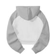thumbnail image 4 of Duoif Womens Hoodies, Lapel Collar Oversized Short Sweatshirt - Women's Loose Fit Womens Sweatshirt Grey S, 4 of 5
