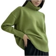 thumbnail image 2 of Spring Saving Savings Clearance 2025!GaThRRgYP Womens Sweaters Plus Size,Women's Knitting Pullover Solid Color High Collar Loose Casual and Winter Women's Sweater, 2 of 6