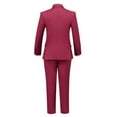thumbnail image 3 of 3-Piece Boys' Slim Fit Wine Red Formal Suit for Wedding Including Blazer Vest and Pants, 3 of 6
