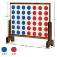 thumbnail image 3 of Costway Giant 4 In A Row Game Wood Board Connect Toy Adults Kids with Carrying Bag Natural, 3 of 12