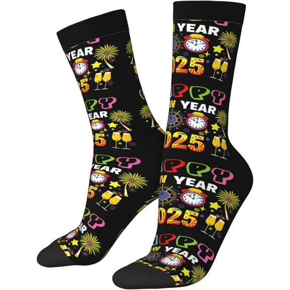 N/A Novelty Crew Socks Soft Running Stockings Funny Fall Winter Socks for Women Men Red
